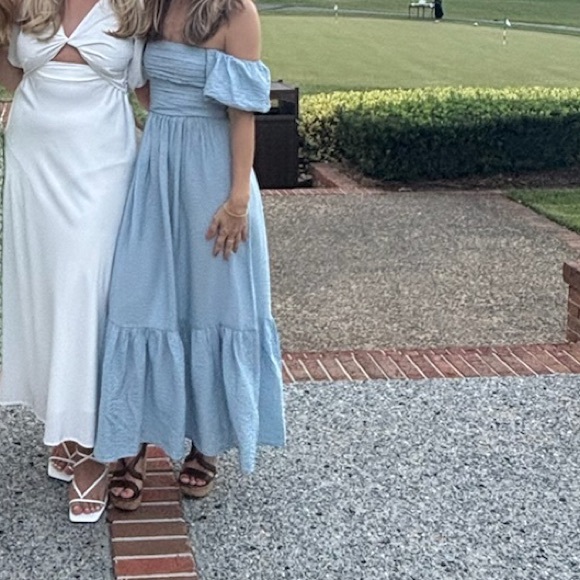 Abercrombie Blue Grey Chiffon Dress - Picture 2 of 4